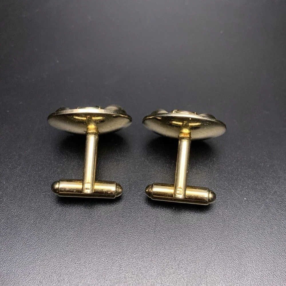 Vintage Shields Watermelon Rivoli Rhinestone Cufflinks
